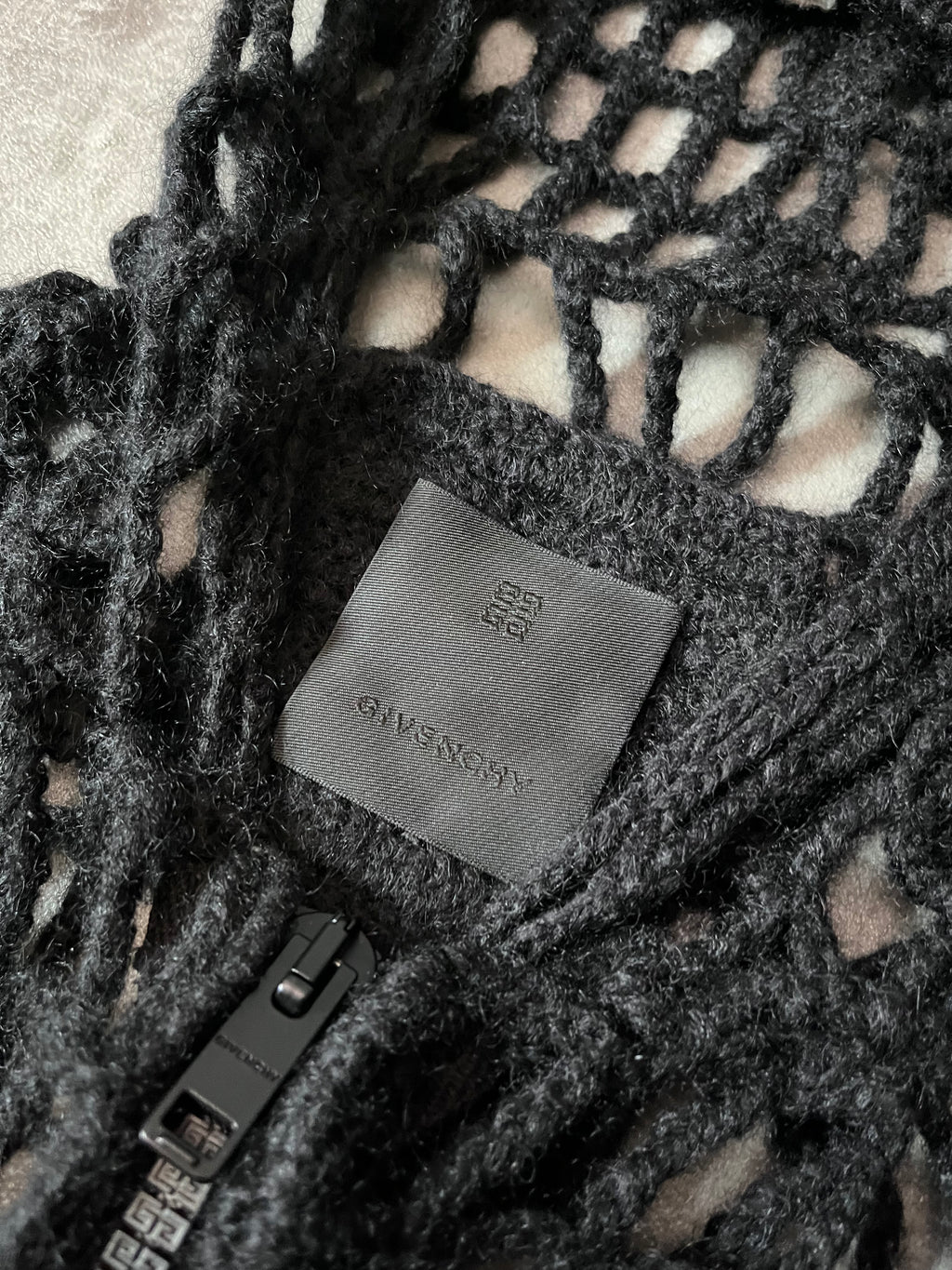 Givenchy Spider Web Wool Zip Hoodie Black Men - L