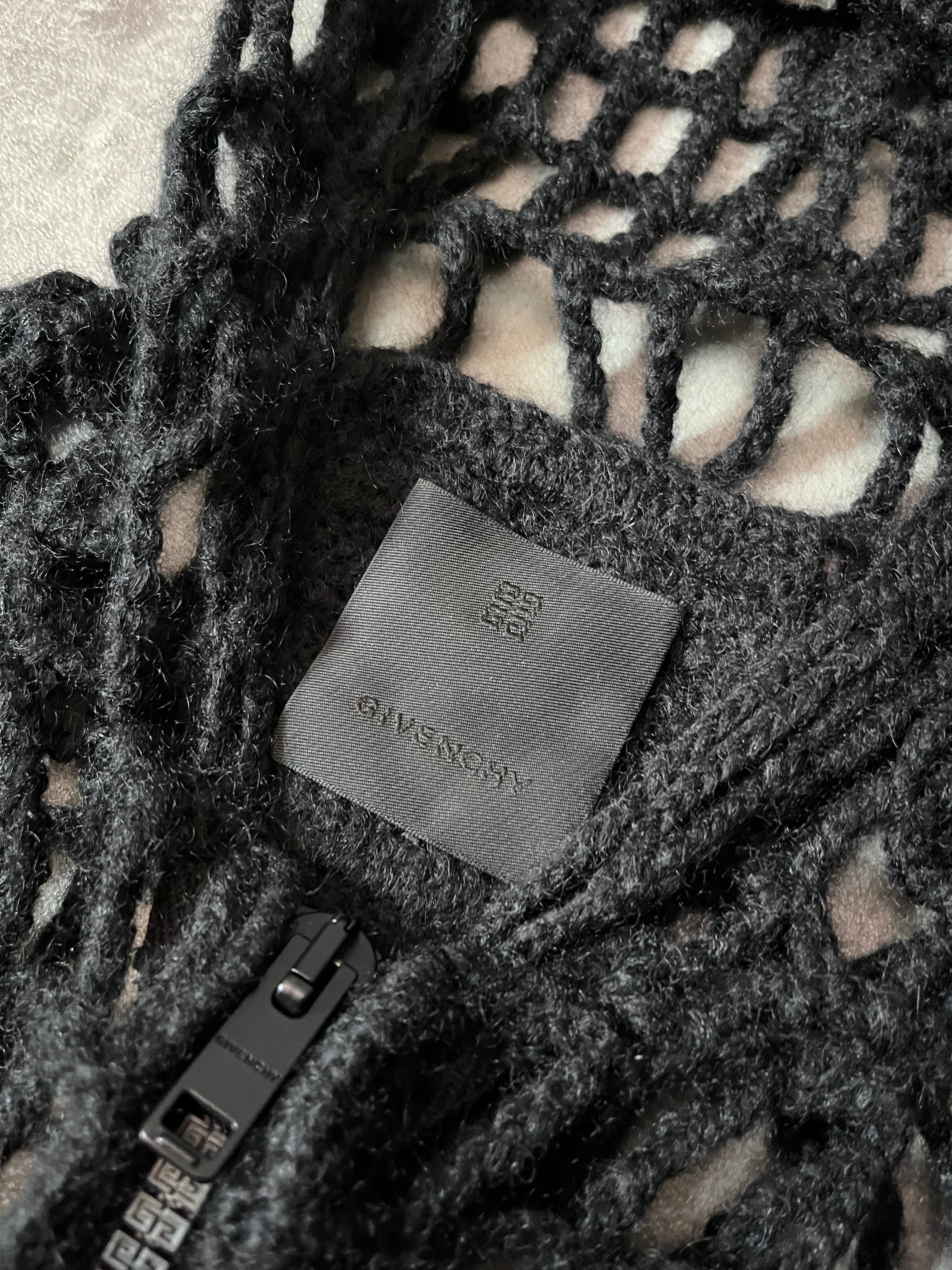 Givenchy Spider Web Wool Zip Hoodie Black Men - L
