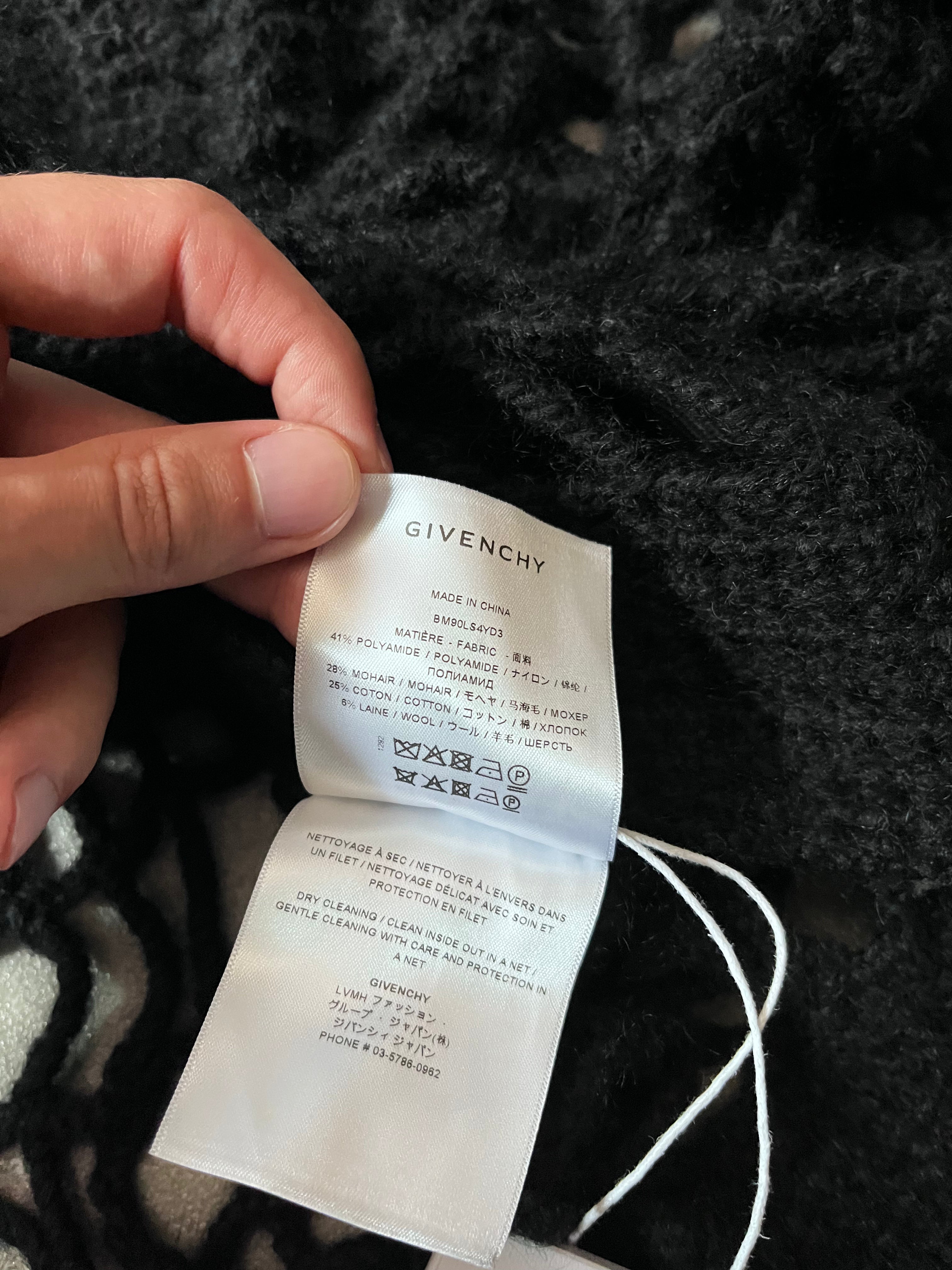 Givenchy Spider Web Wool Zip Hoodie Black Men - L