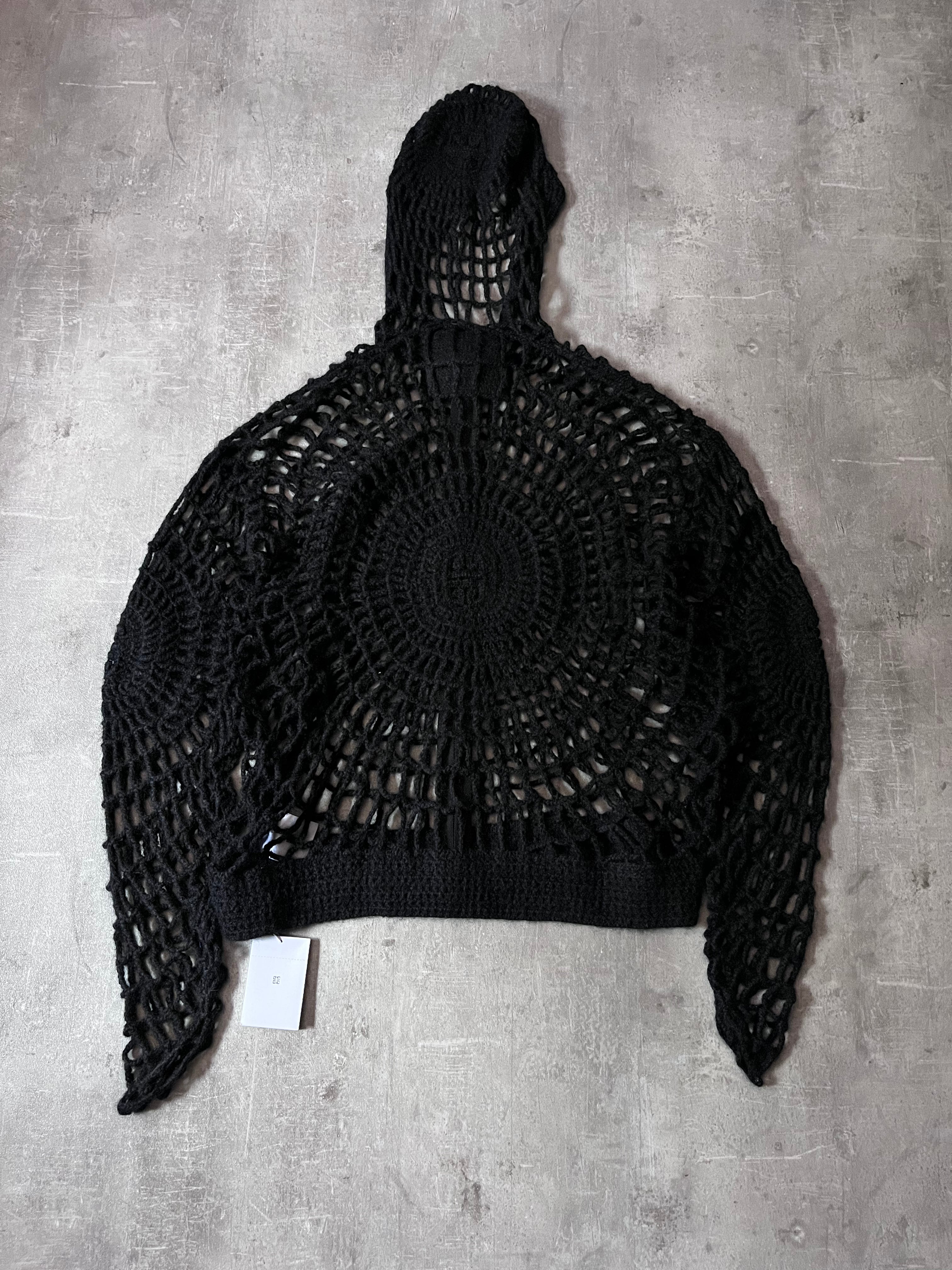 Givenchy Spider Web Wool Zip Hoodie Black Men - L
