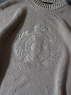 Balenciaga BB Crown Embroidered Logo Sweater Beige Men - M