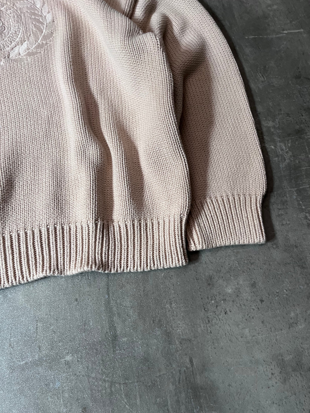Balenciaga BB Crown Embroidered Logo Sweater Beige Men - M