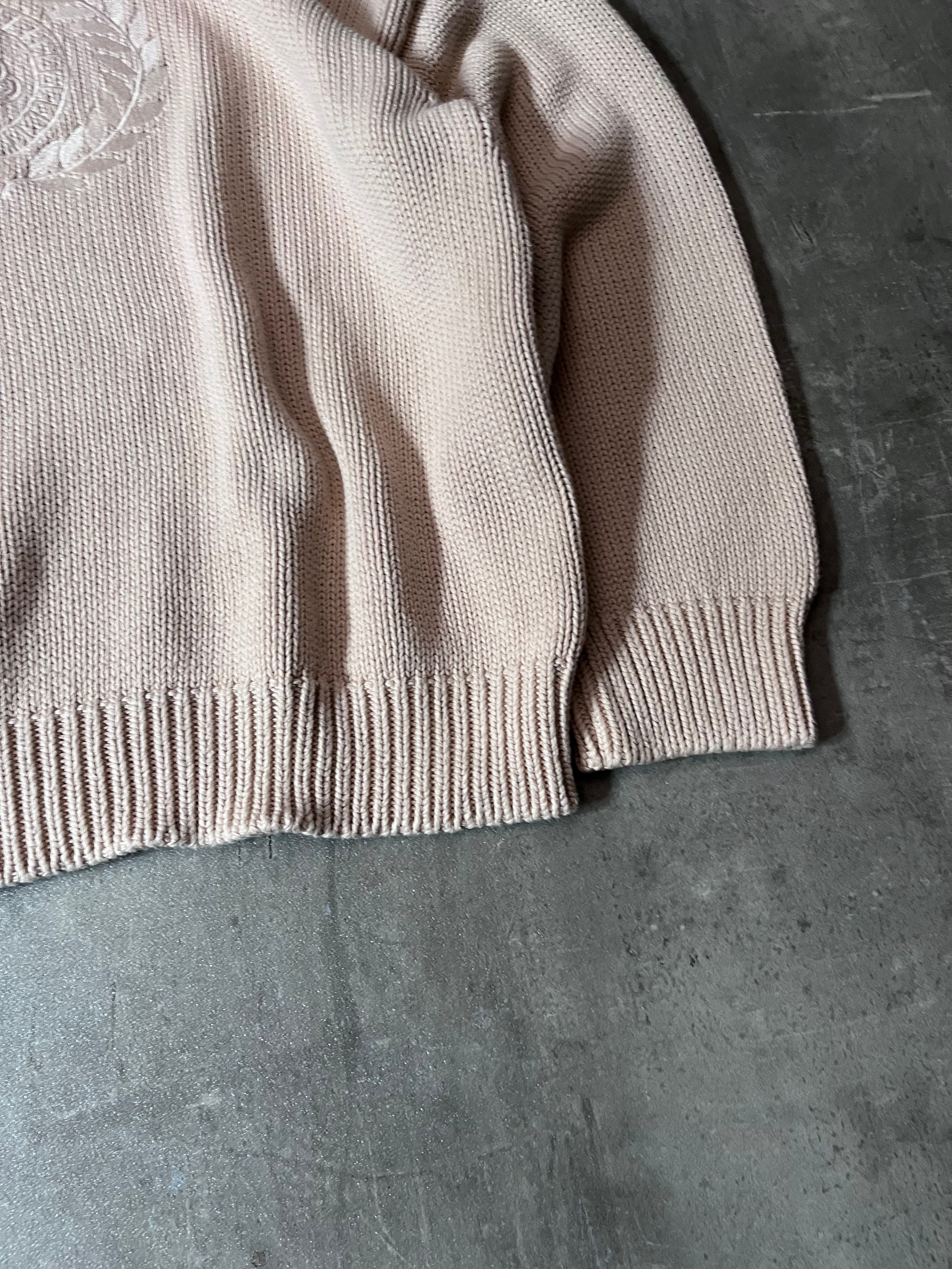 Balenciaga BB Crown Embroidered Logo Sweater Beige Men - M