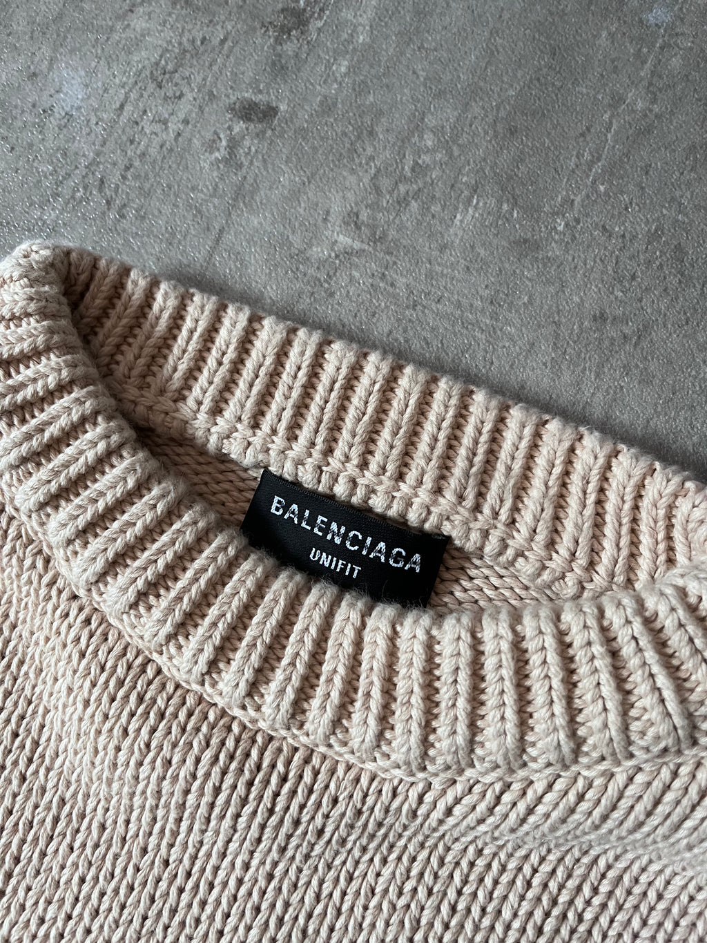 Balenciaga BB Crown Embroidered Logo Sweater Beige Men - M