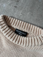 Balenciaga BB Crown Embroidered Logo Sweater Beige Men - M