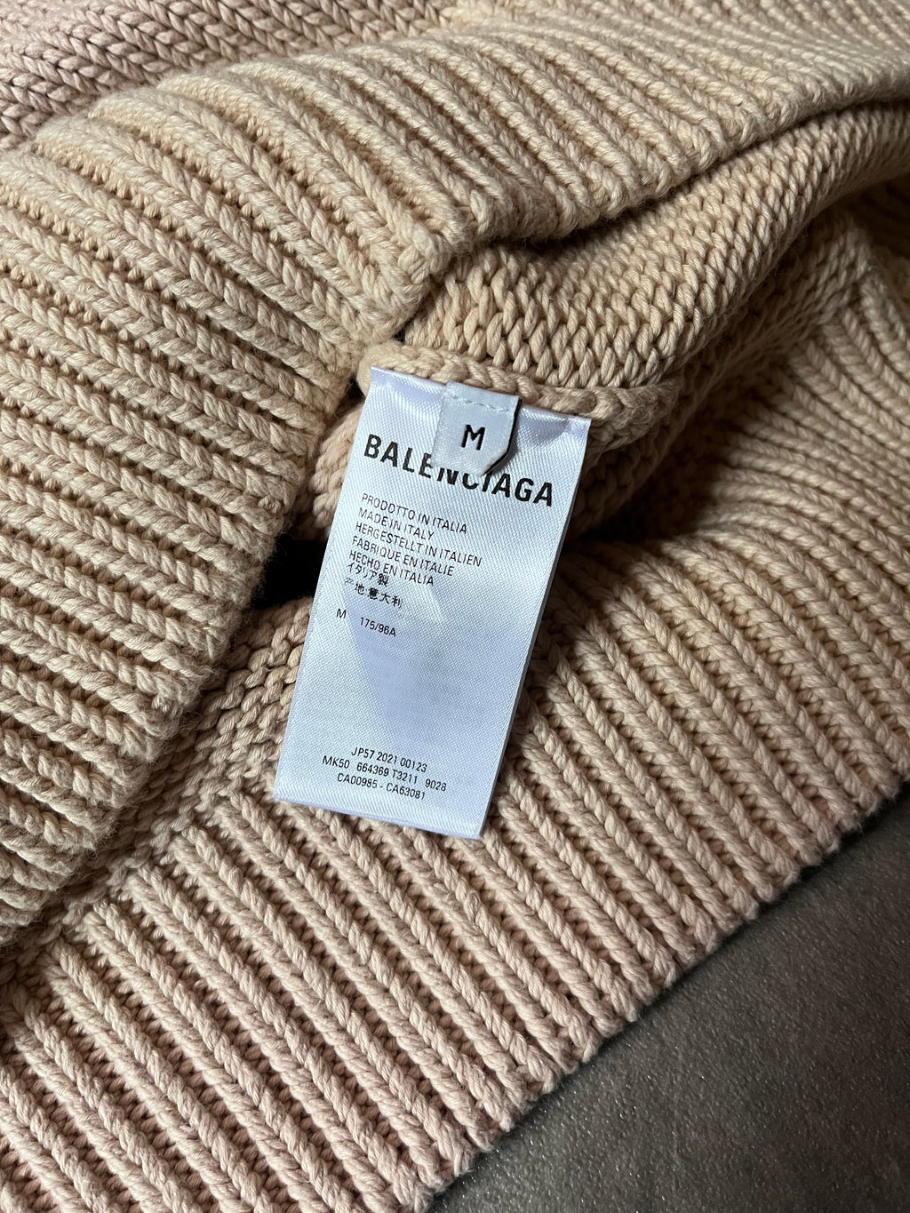 Balenciaga BB Crown Embroidered Logo Sweater Beige Men - M