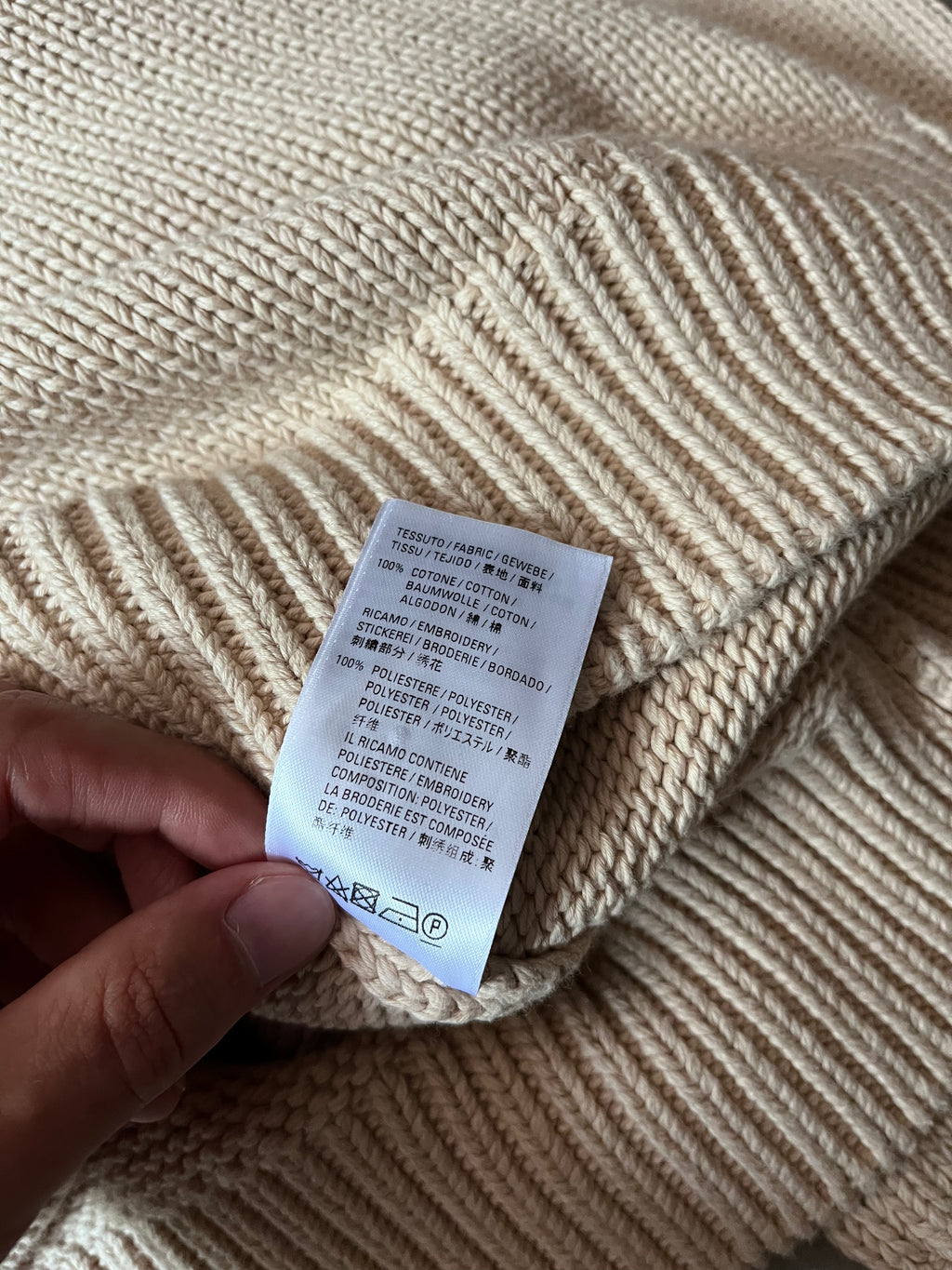 Balenciaga BB Crown Embroidered Logo Sweater Beige Men - M