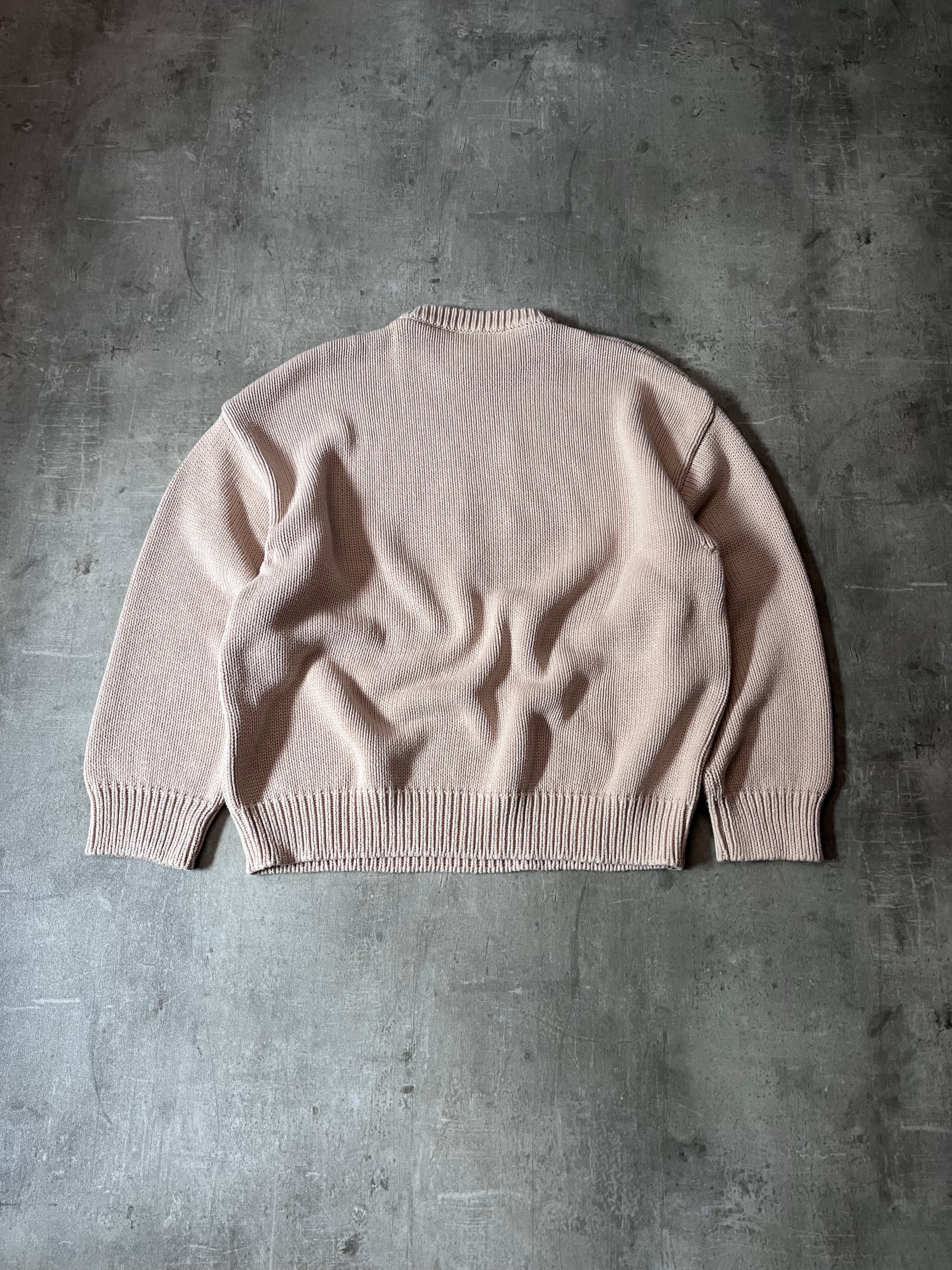 Balenciaga BB Crown Embroidered Logo Sweater Beige Men - M