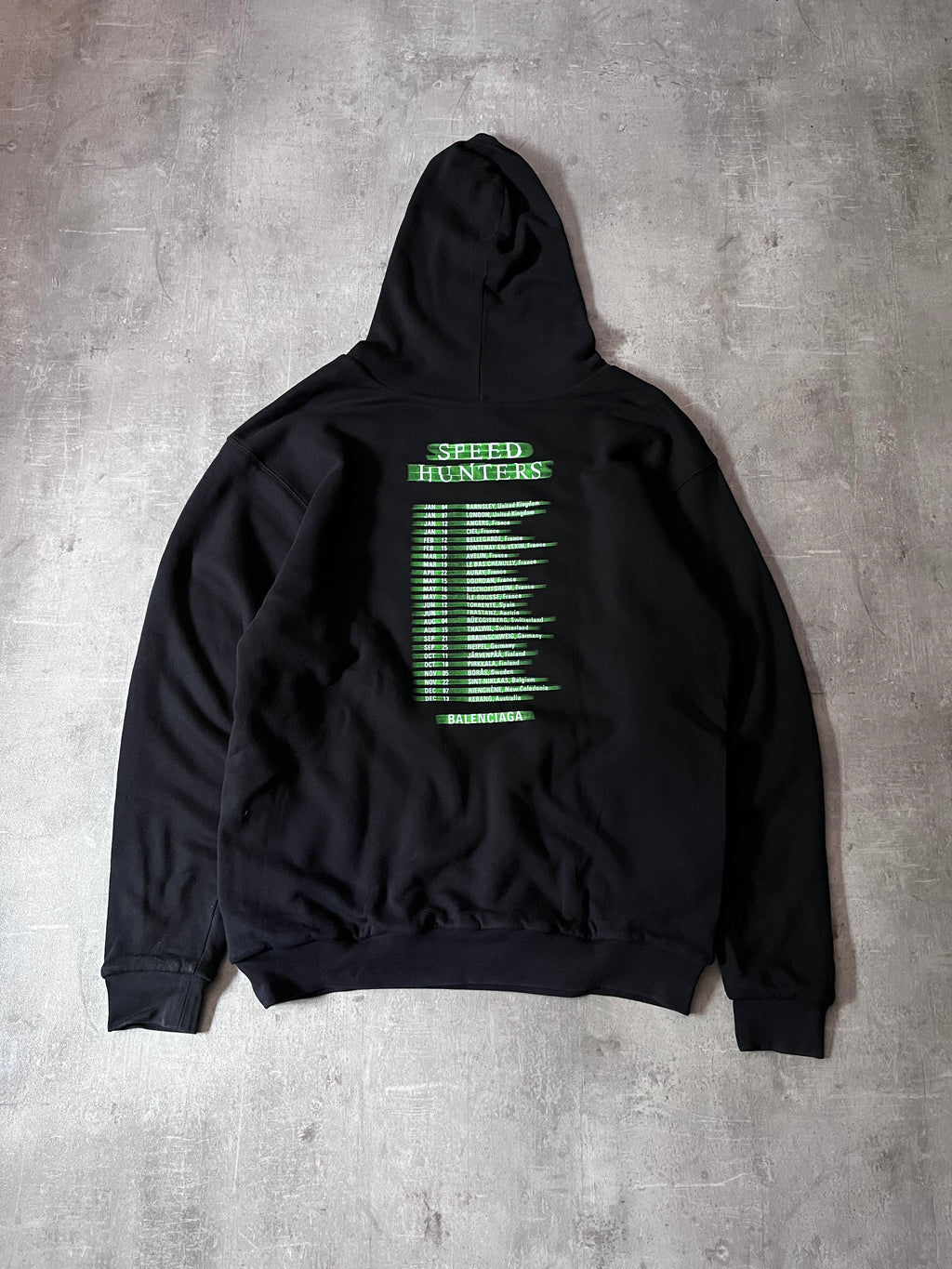 Balenciaga Speed Hunters Print Oversized Hoodie Black Men - L