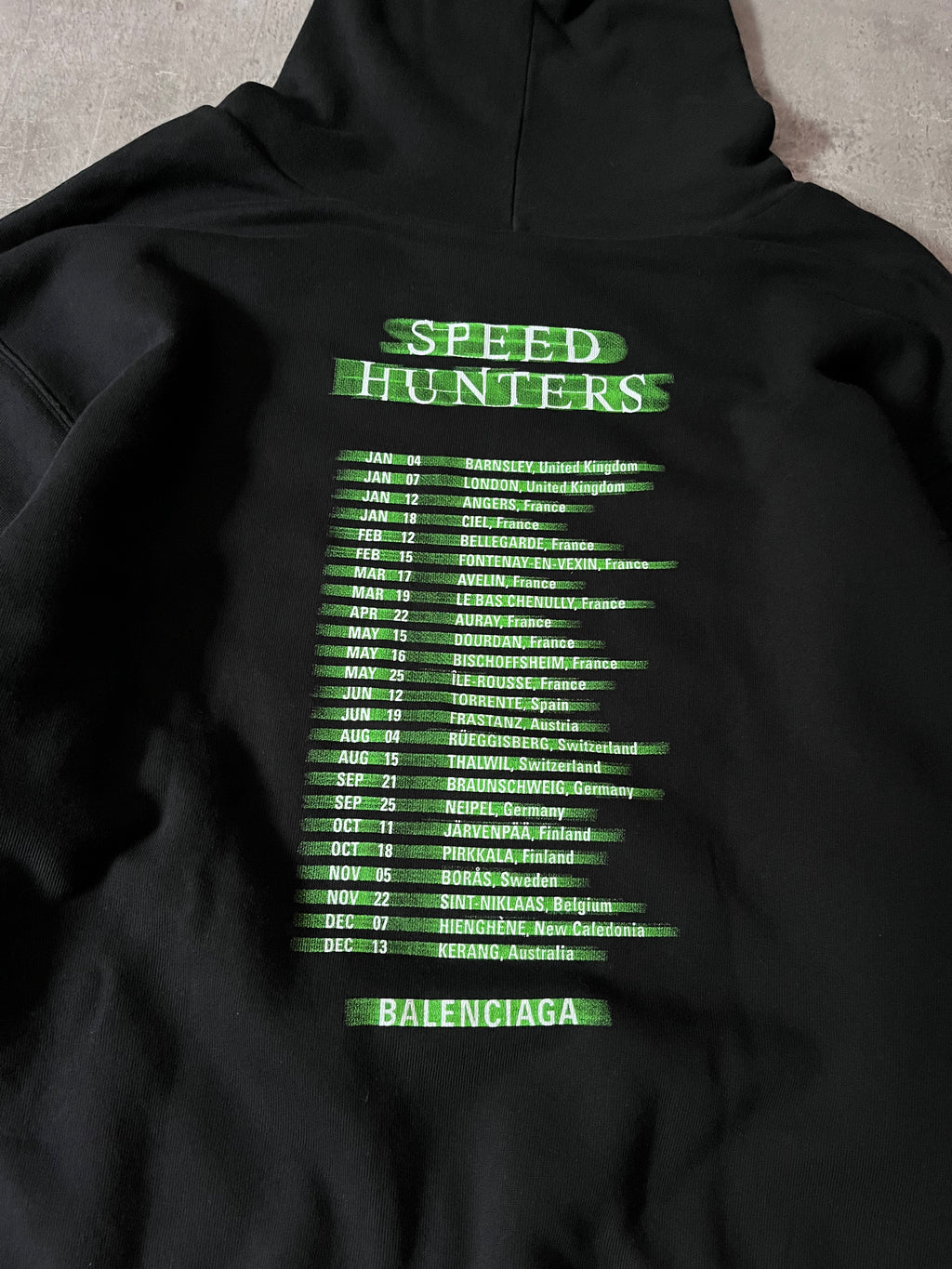 Balenciaga Speed Hunters Print Oversized Hoodie Black Men - L