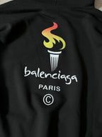 Balenciaga Olympics Flame Oversize Hoodie Black Men - M