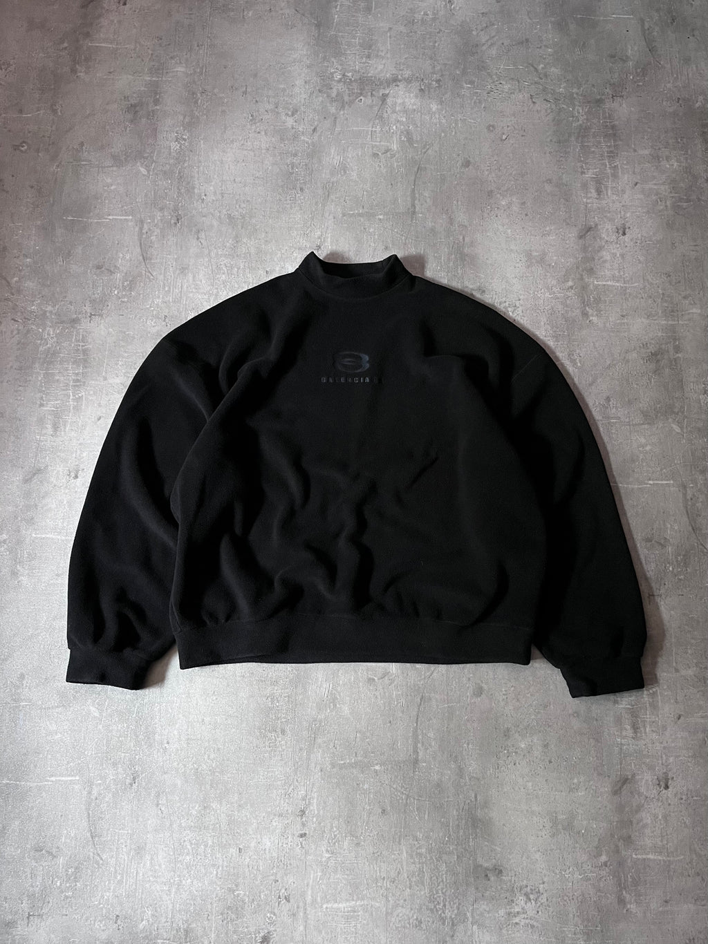 F/W 2023 Balenciaga Unity Sport Logo Oversize High Neck Fleece Black Men - XSS