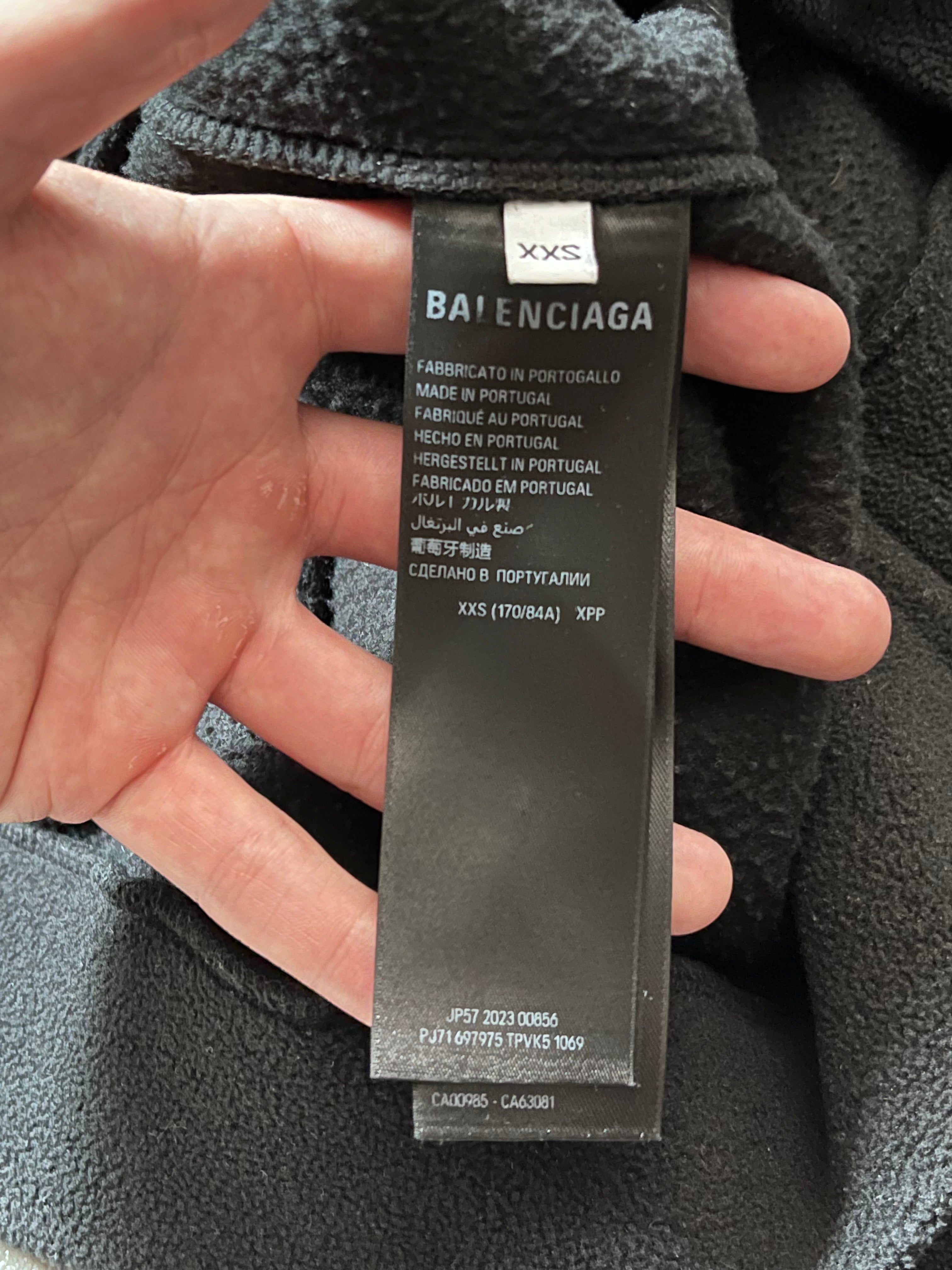 F/W 2023 Balenciaga Unity Sport Logo Oversize High Neck Fleece Black Men - XSS