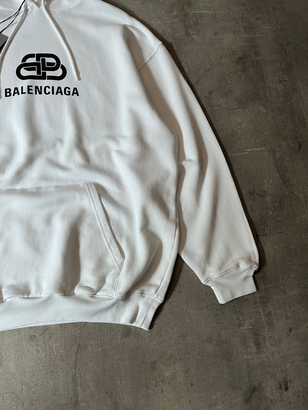 Balenciaga BB Logo Print Hoodie White Men - M