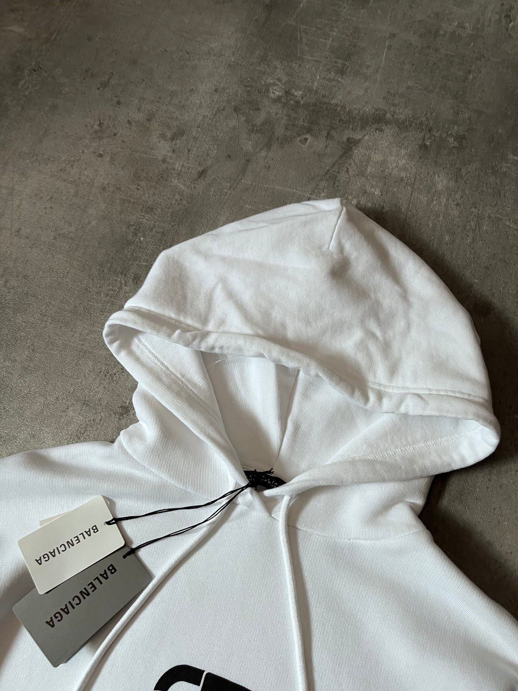 Balenciaga BB Logo Print Hoodie White Men - M