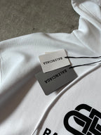 Balenciaga BB Logo Print Hoodie White Men - M