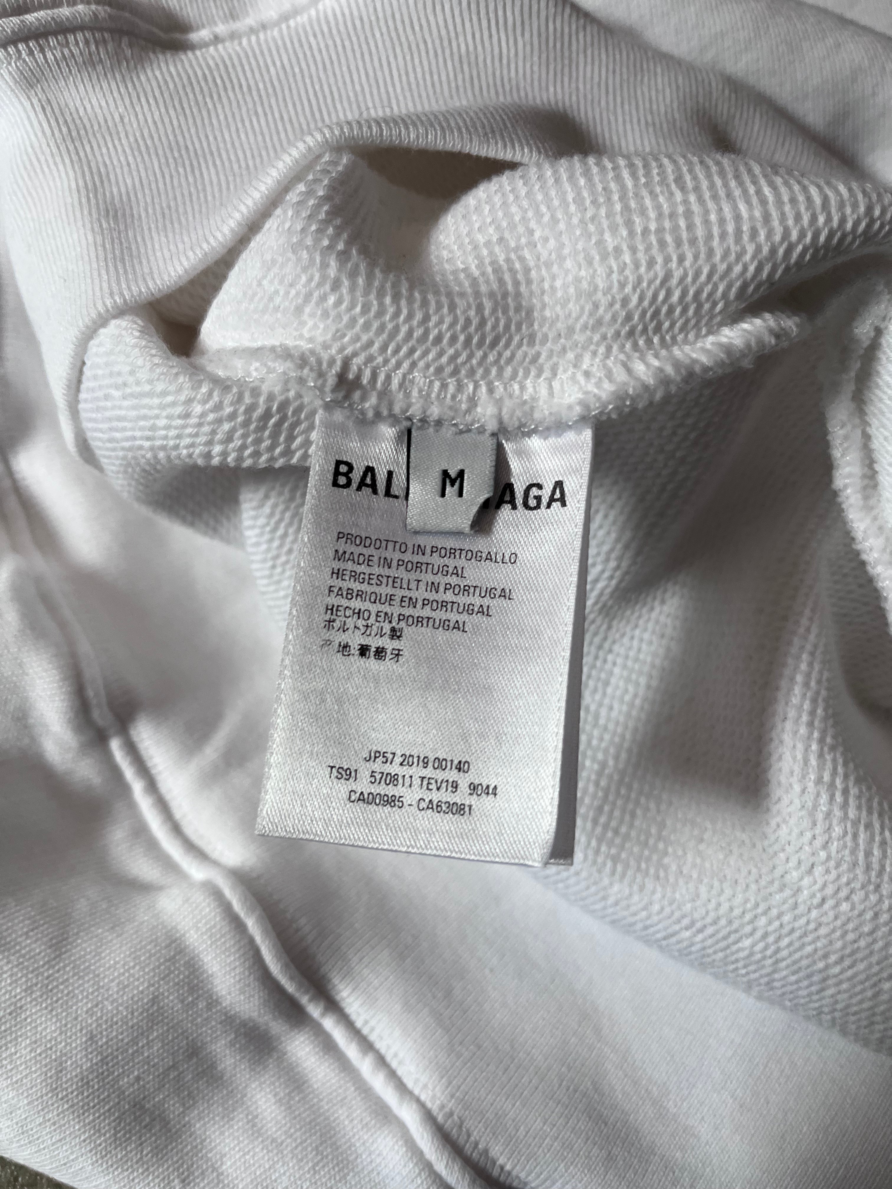 Balenciaga BB Logo Print Hoodie White Men - M