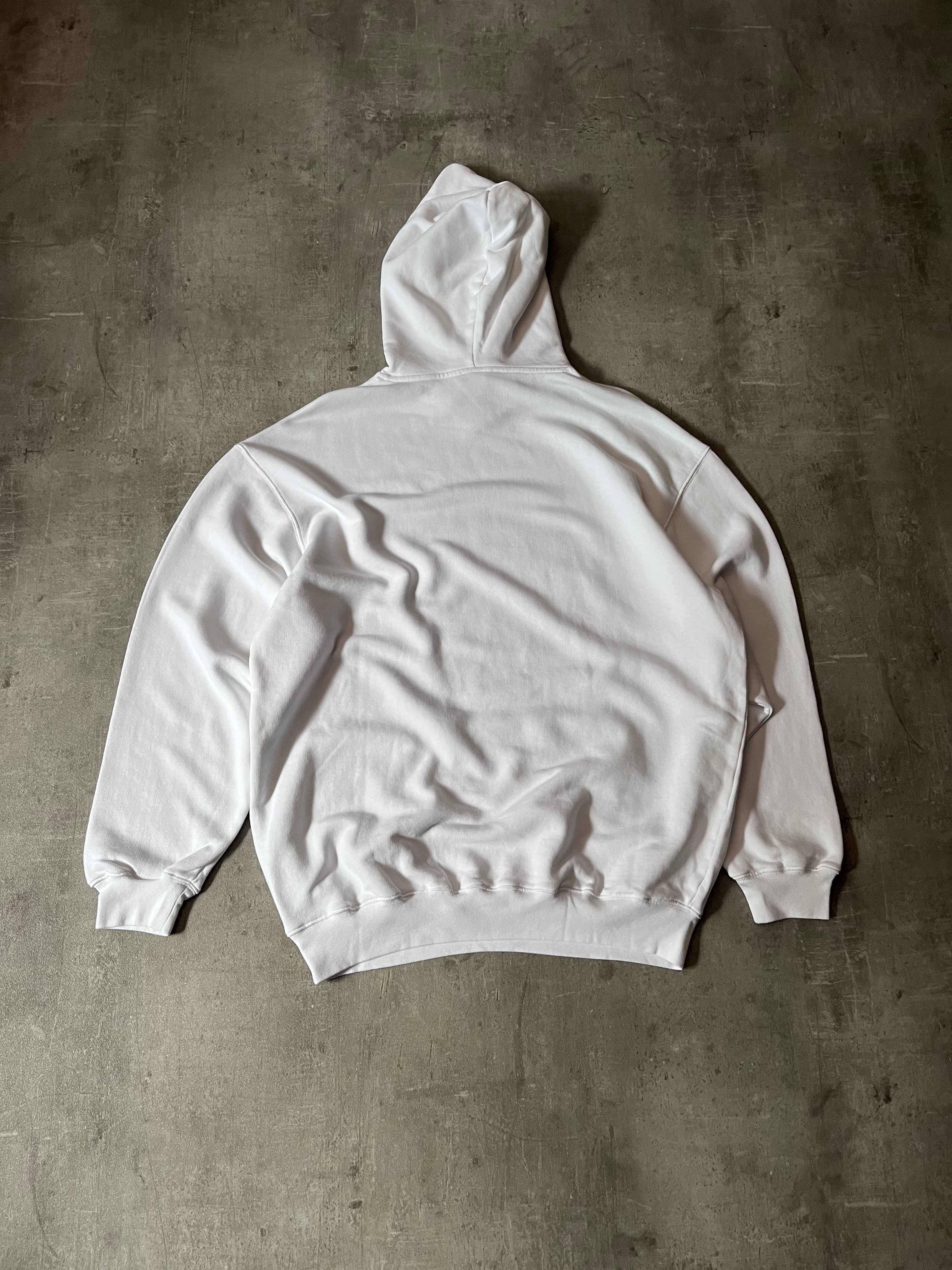 Balenciaga BB Logo Print Hoodie White Men - M