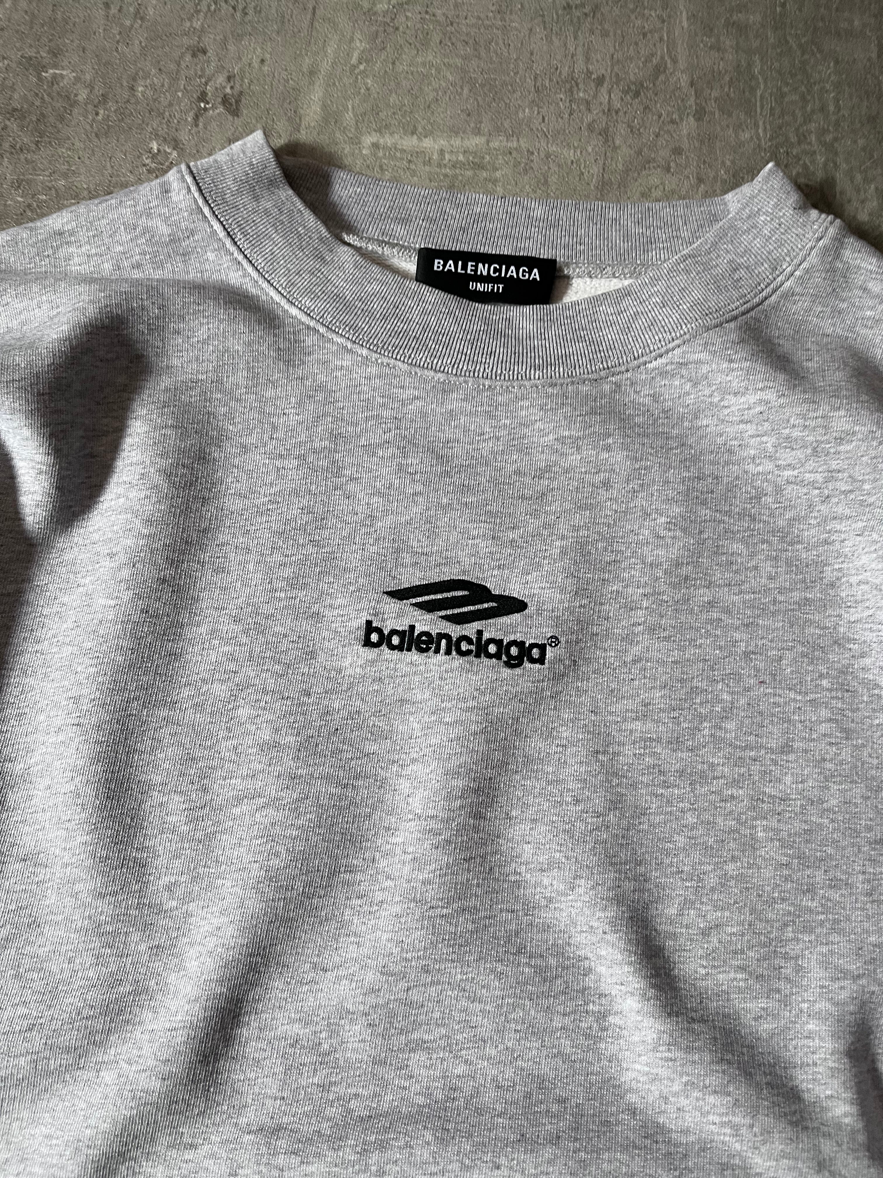 Balenciaga Soccer Logo Boxy Sweatshirt Grey Men - M