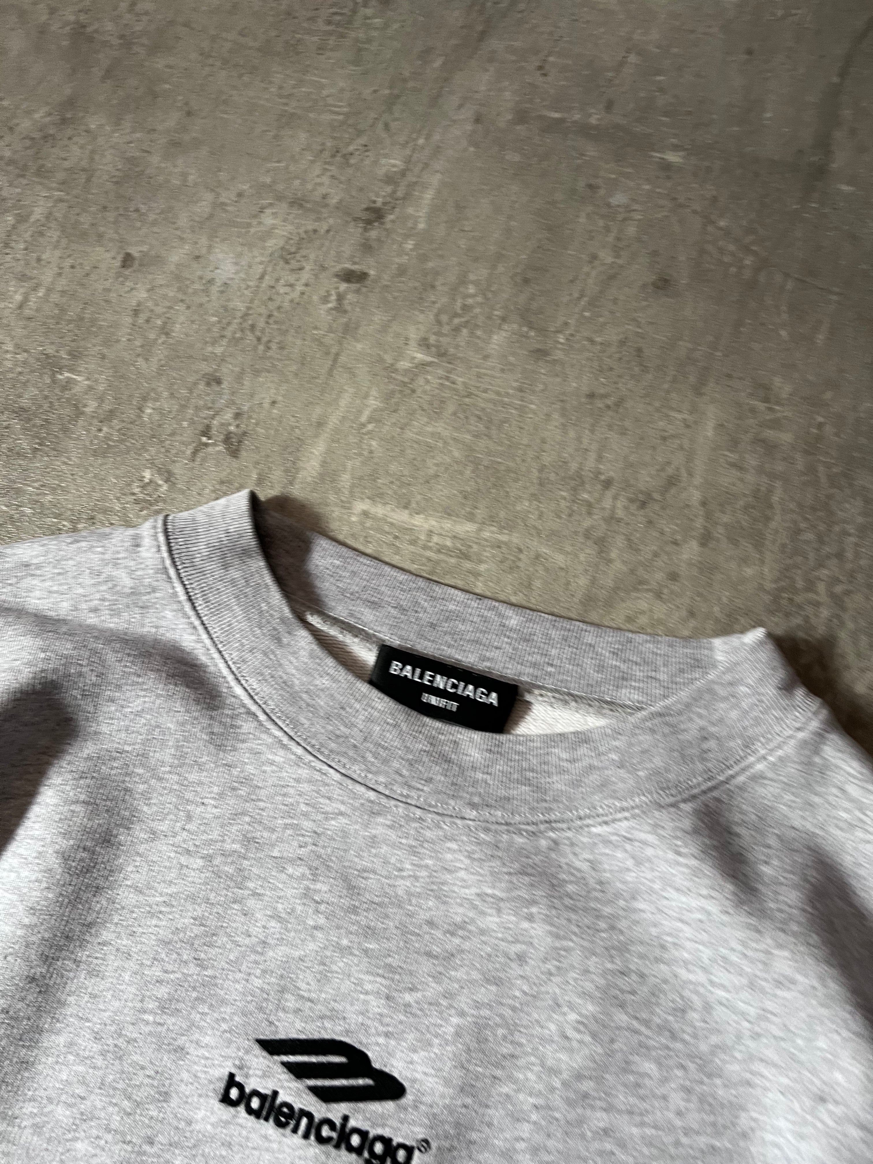 Balenciaga Soccer Logo Boxy Sweatshirt Grey Men - M