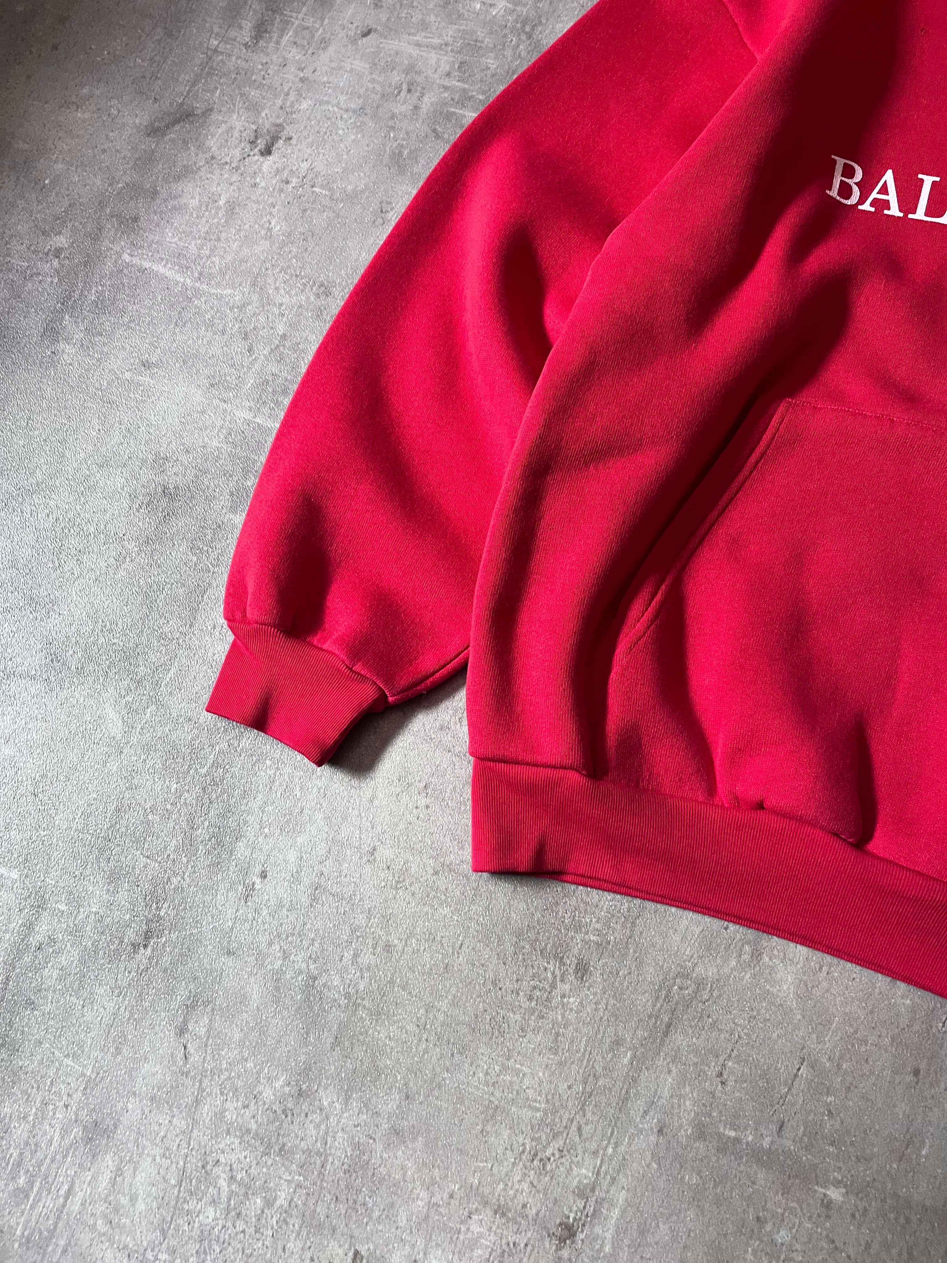 Balenciaga Crown Logo Print Oversize Hoodie Red Men - XS