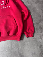 Balenciaga Crown Logo Print Oversize Hoodie Red Men - XS