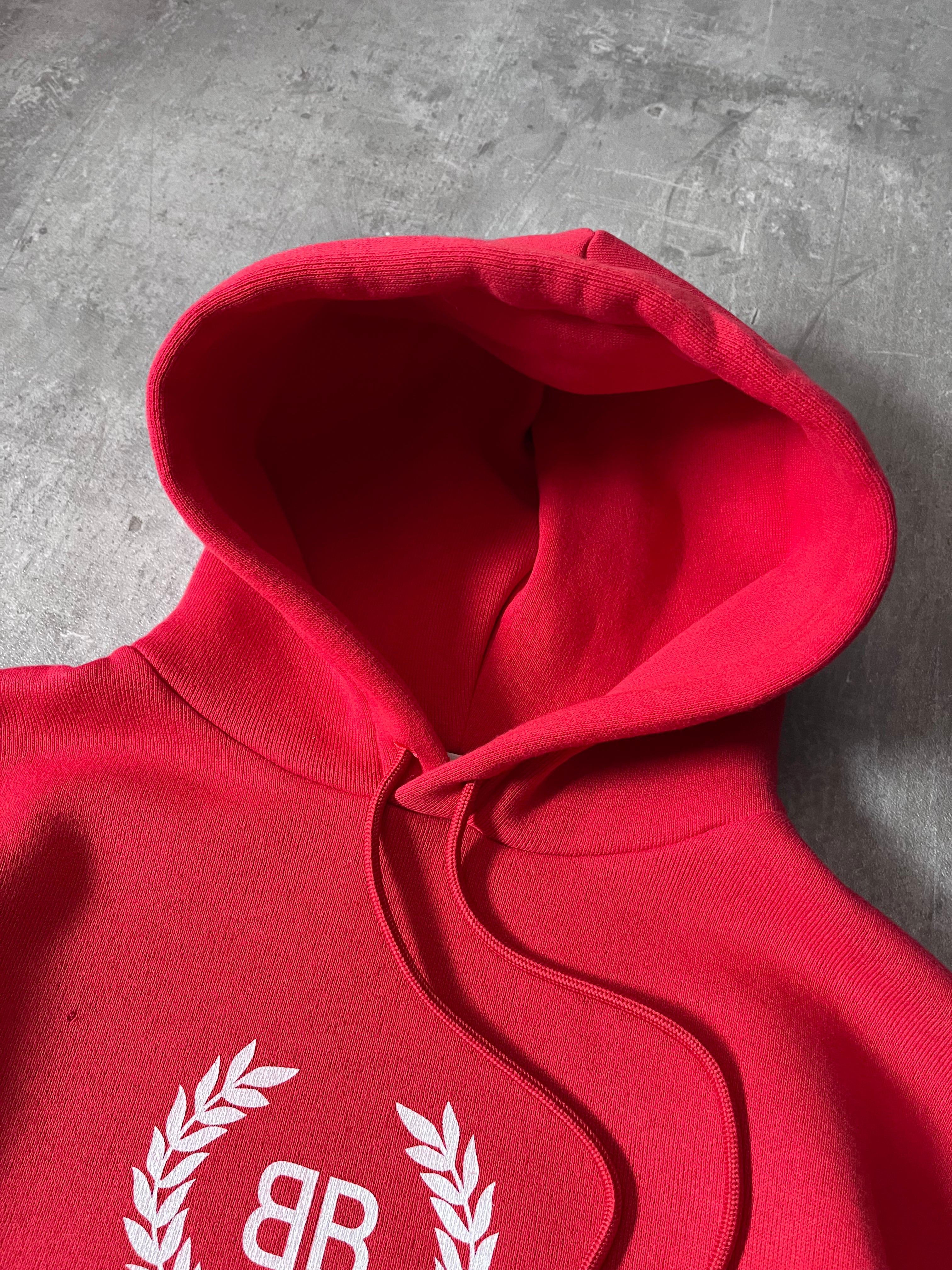 Balenciaga Crown Logo Print Oversize Hoodie Red Men - XS