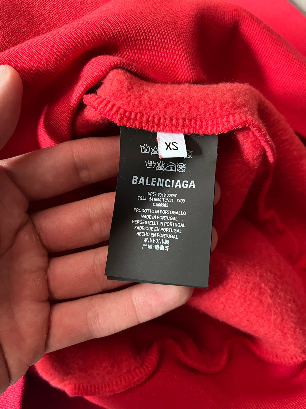 Balenciaga Crown Logo Print Oversize Hoodie Red Men - XS