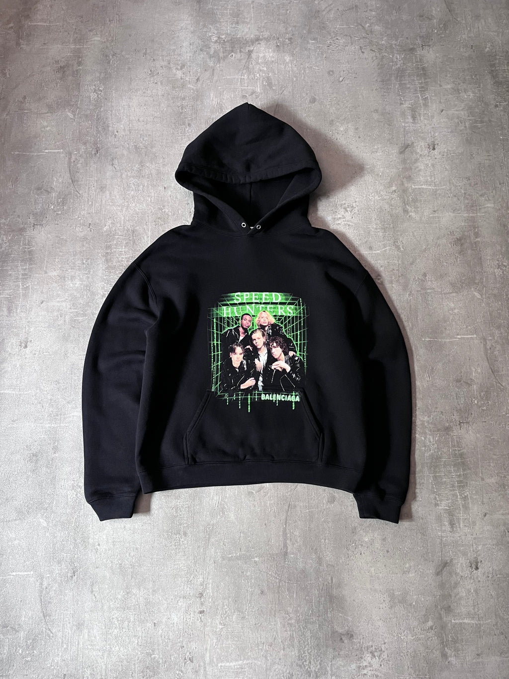 Balenciaga Speed Hunters Print Hoodie Black Women - M