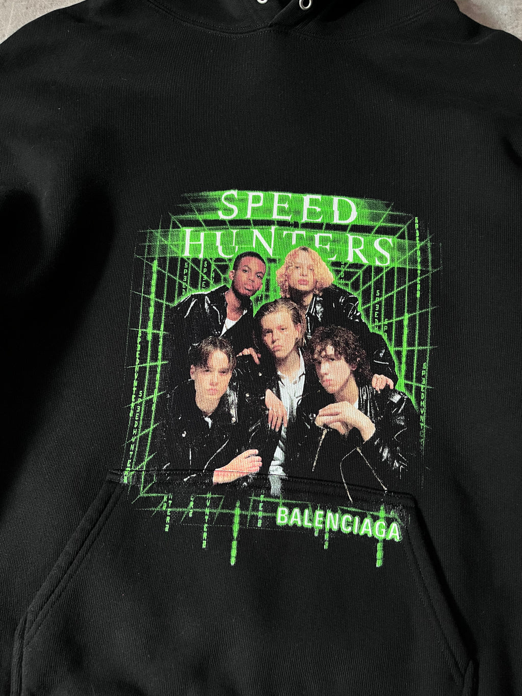 Balenciaga Speed Hunters Print Hoodie Black Women - M