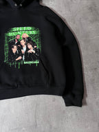 Balenciaga Speed Hunters Print Hoodie Black Women - M
