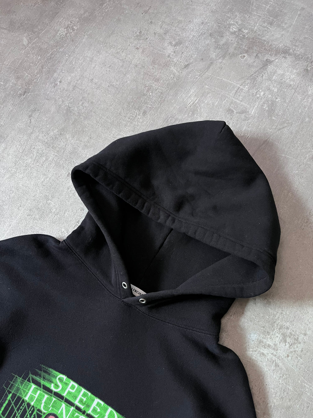Balenciaga Speed Hunters Print Hoodie Black Women - M