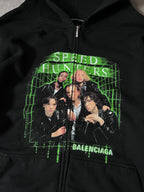 Balenciaga Speed Hunters Print Oversize Zip Hoodie Black Men - S