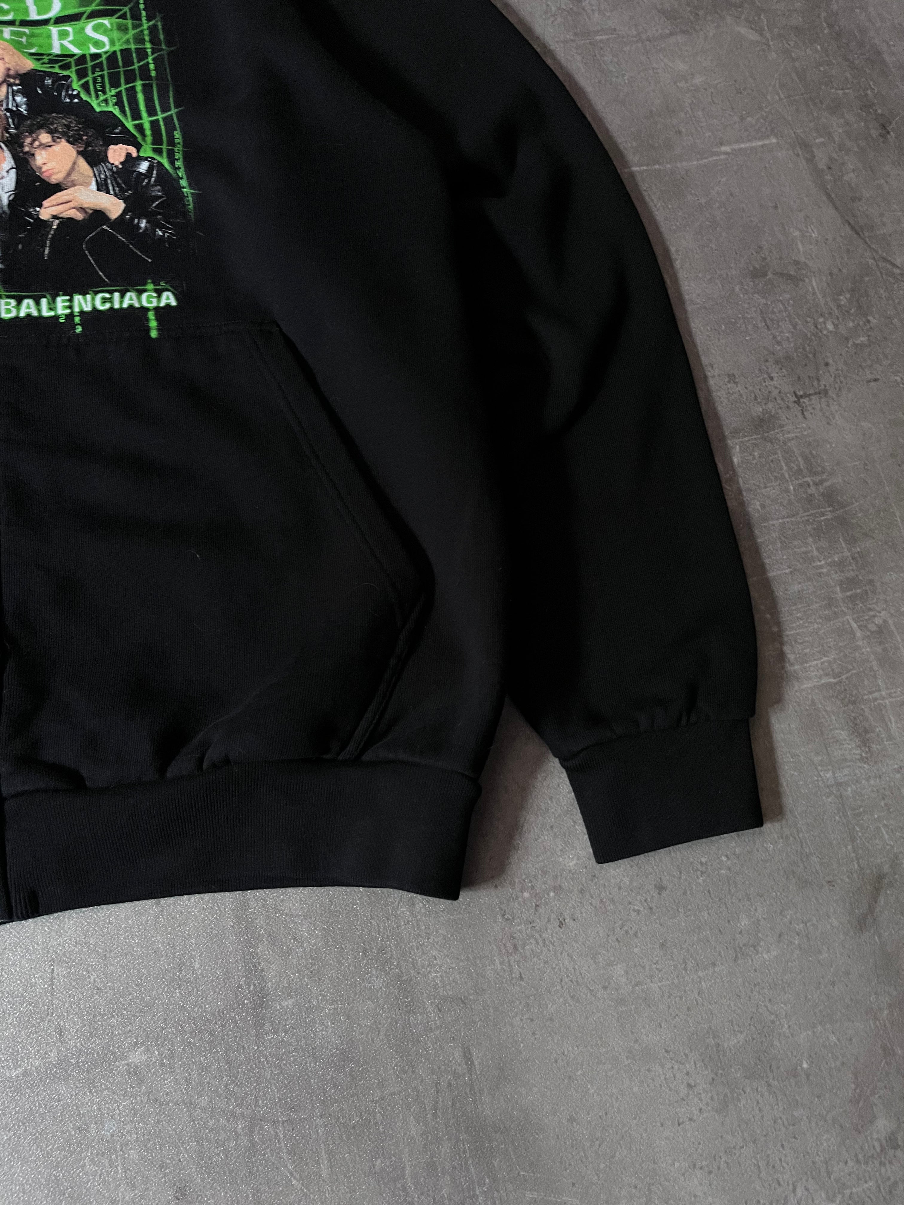 Balenciaga Speed Hunters Print Oversize Zip Hoodie Black Men - S