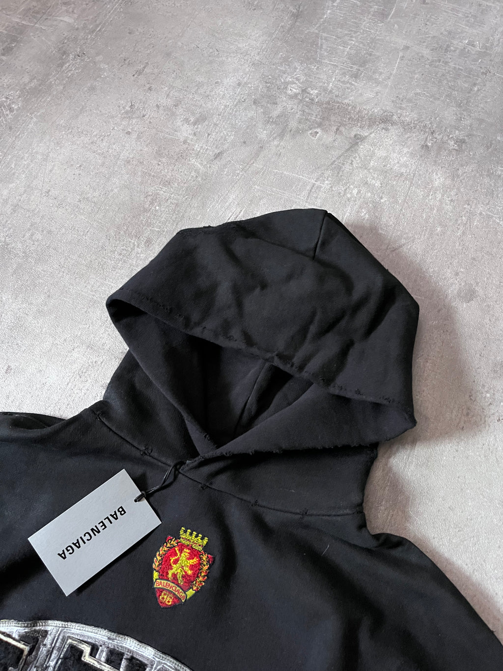 Balenciaga Skater Distressed Hoodie Black Men - XL