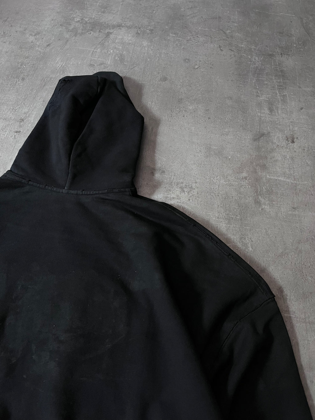 Balenciaga Skater Distressed Hoodie Black Men - XL