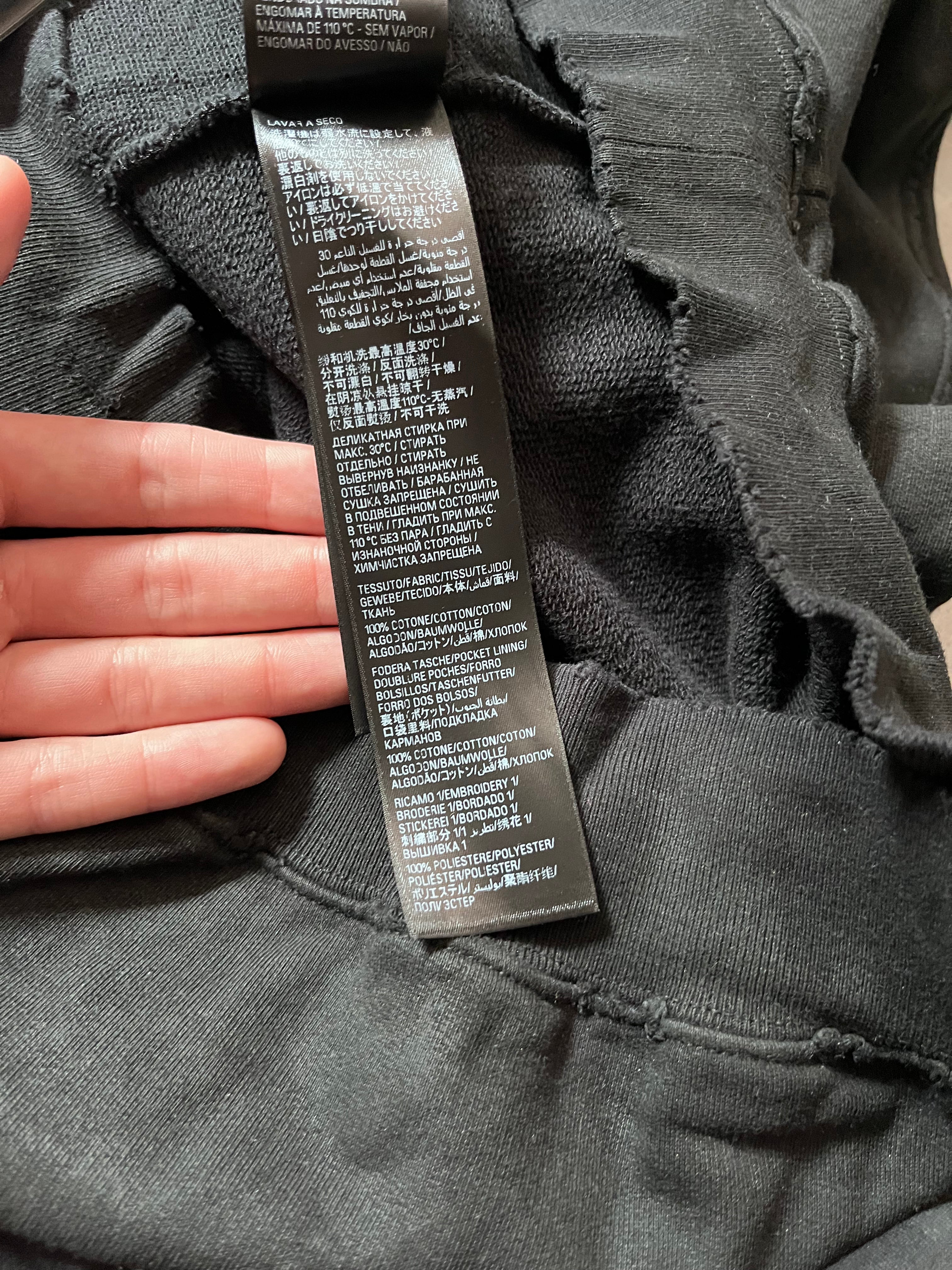 Balenciaga Skater Distressed Hoodie Black Men - XL