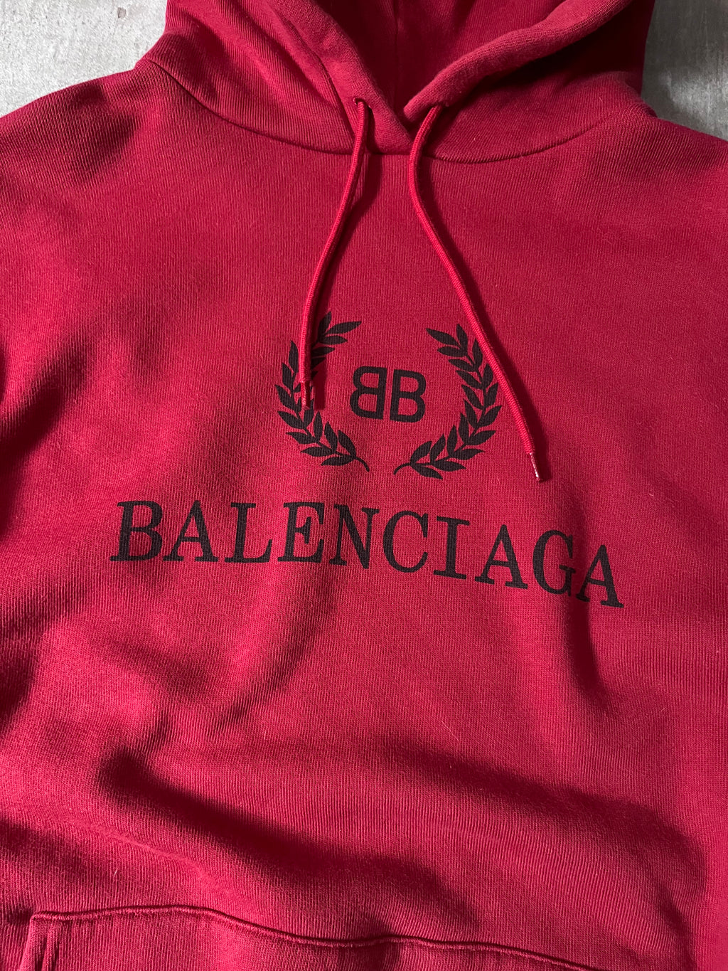 Balenciaga BB Crown Logo Print Hoodie Burgundy Men - L