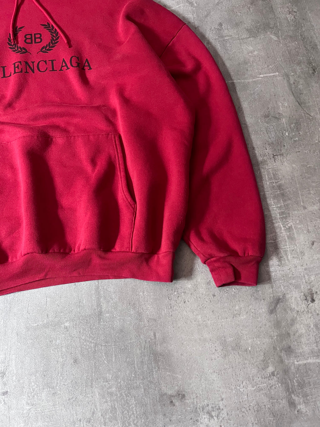 Balenciaga BB Crown Logo Print Hoodie Burgundy Men - L