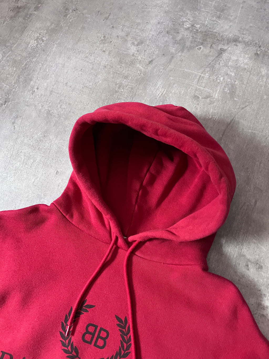 Balenciaga BB Crown Logo Print Hoodie Burgundy Men - L