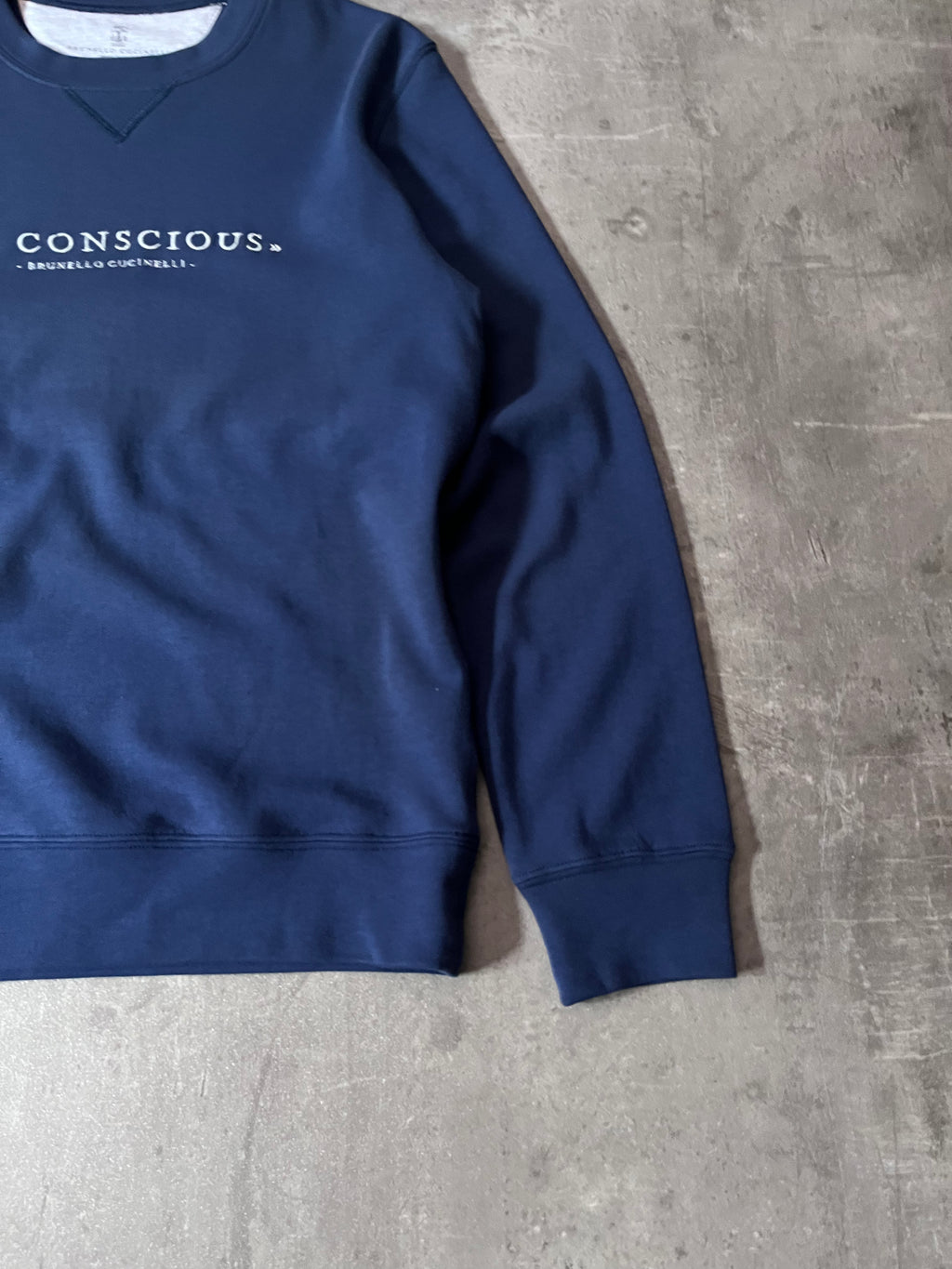 Brunello Cucinelli "Be Conscious" Embroidered Sweatshirt Blue Men - S