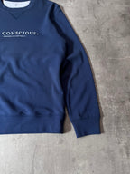 Brunello Cucinelli "Be Conscious" Embroidered Sweatshirt Blue Men - S