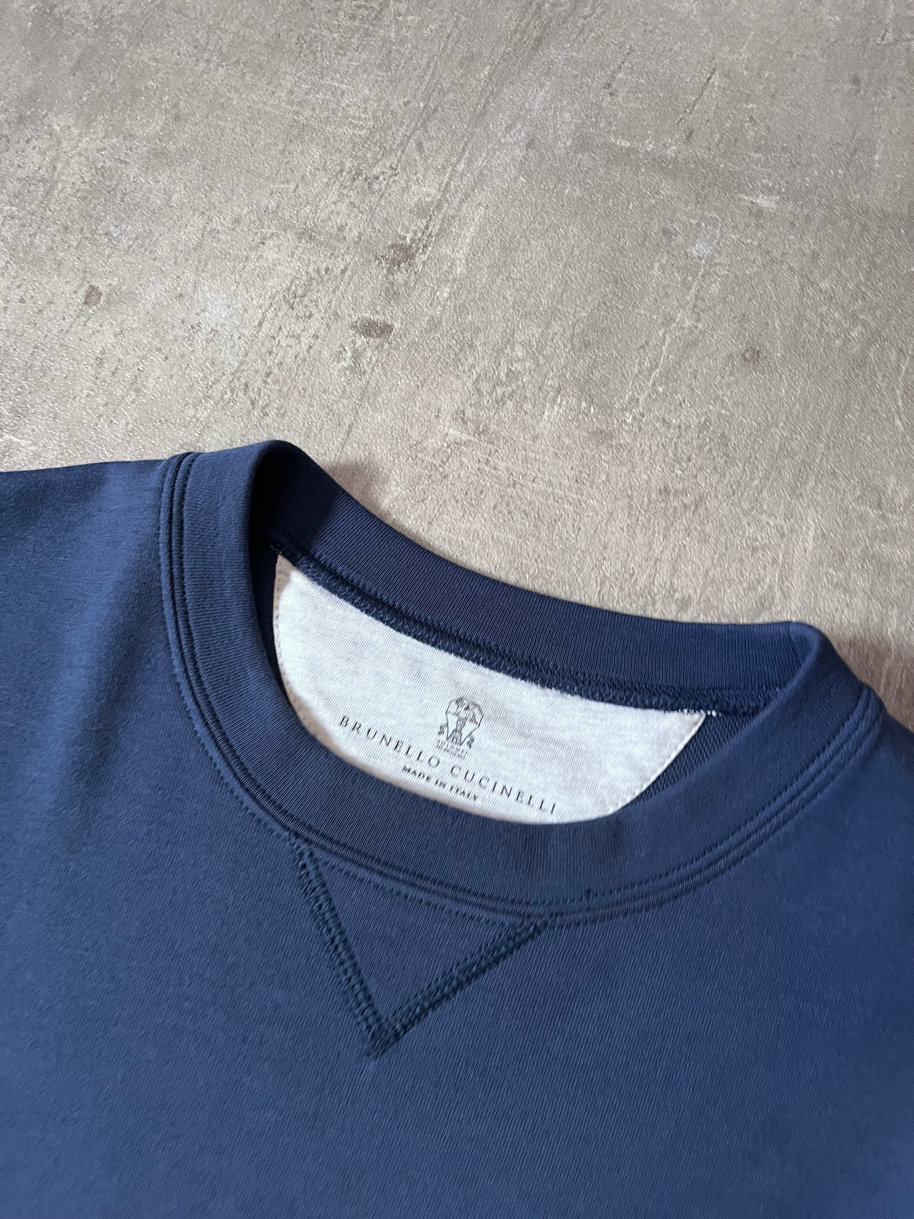 Brunello Cucinelli "Be Conscious" Embroidered Sweatshirt Blue Men - S