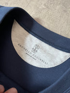 Brunello Cucinelli "Be Conscious" Embroidered Sweatshirt Blue Men - S