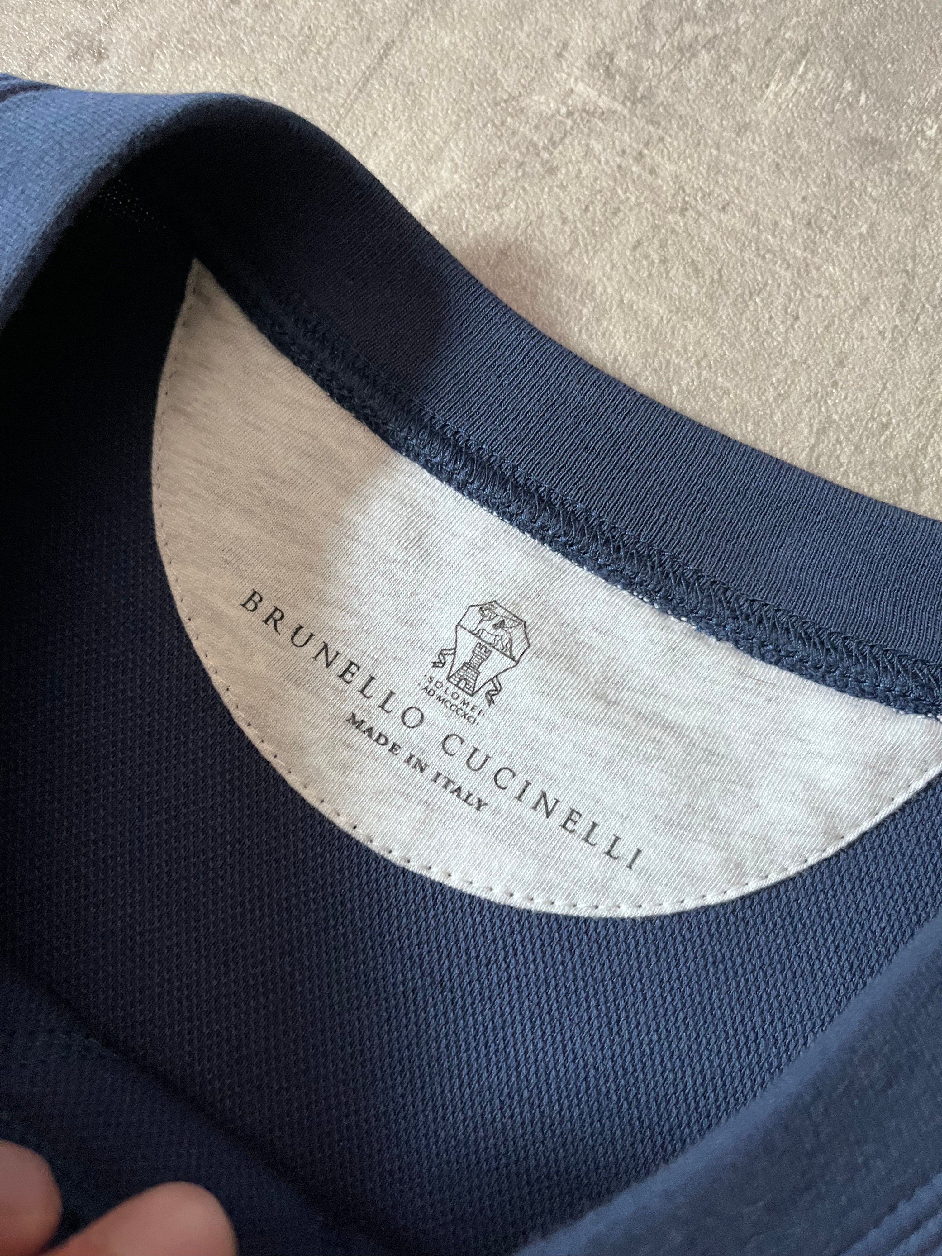 Brunello Cucinelli "Be Conscious" Embroidered Sweatshirt Blue Men - S