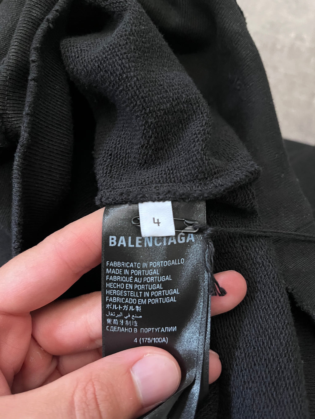 Balenciaga Skater Distressed Hoodie Black Men - XL