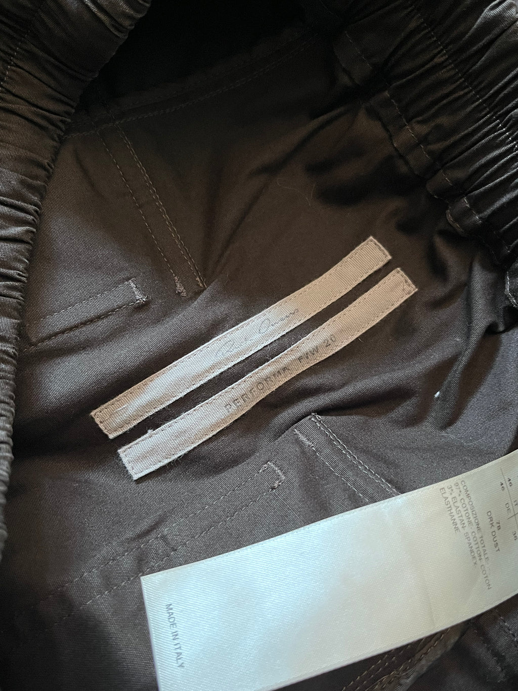 F/W 2020 Rick Owens Performa Dropped Crotch Drawstring Pants Brown Men - 30