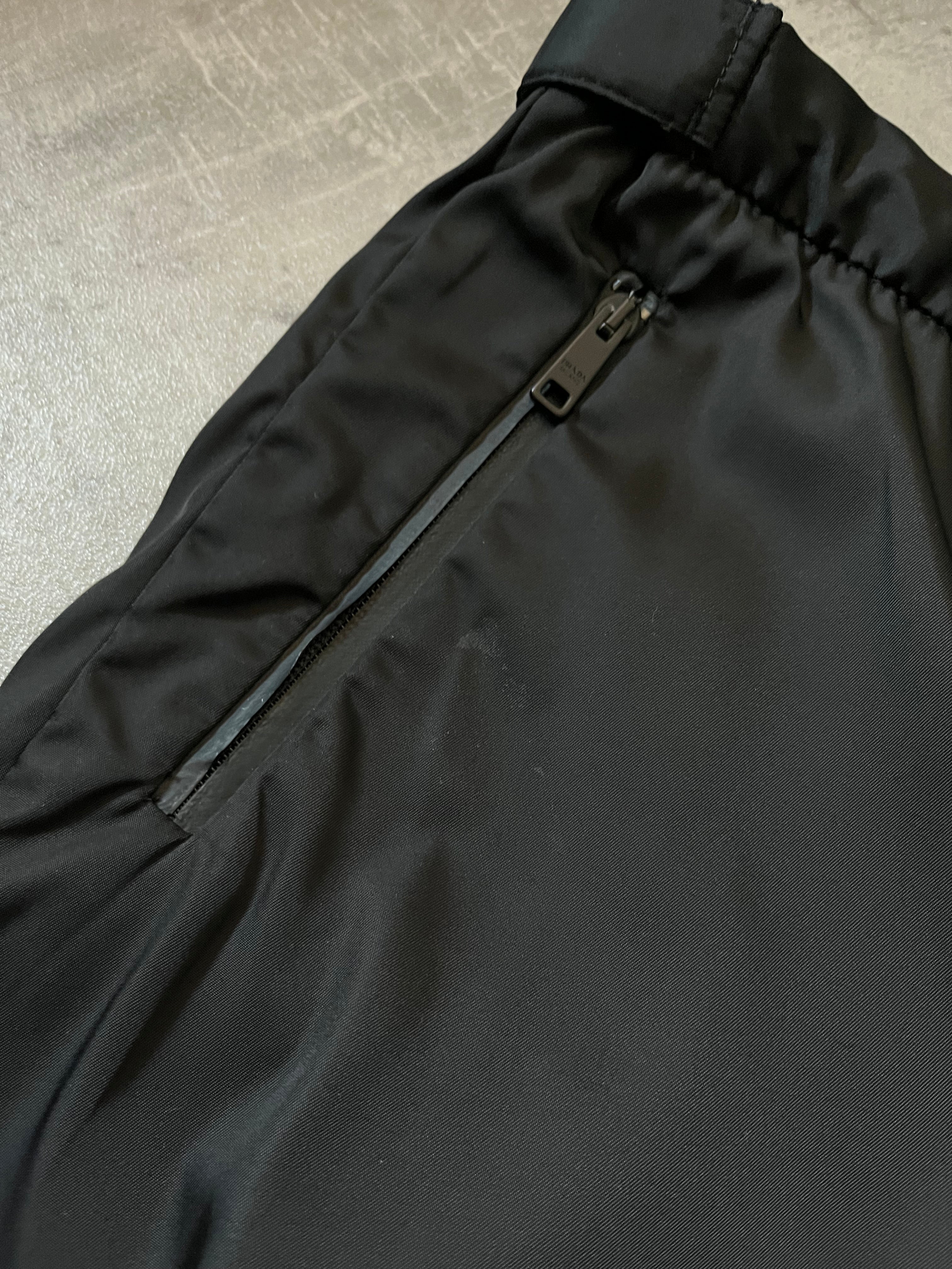 S/S 2018 Prada Gabardine Nylon Adjust Strap Track Pants Black Men - 30