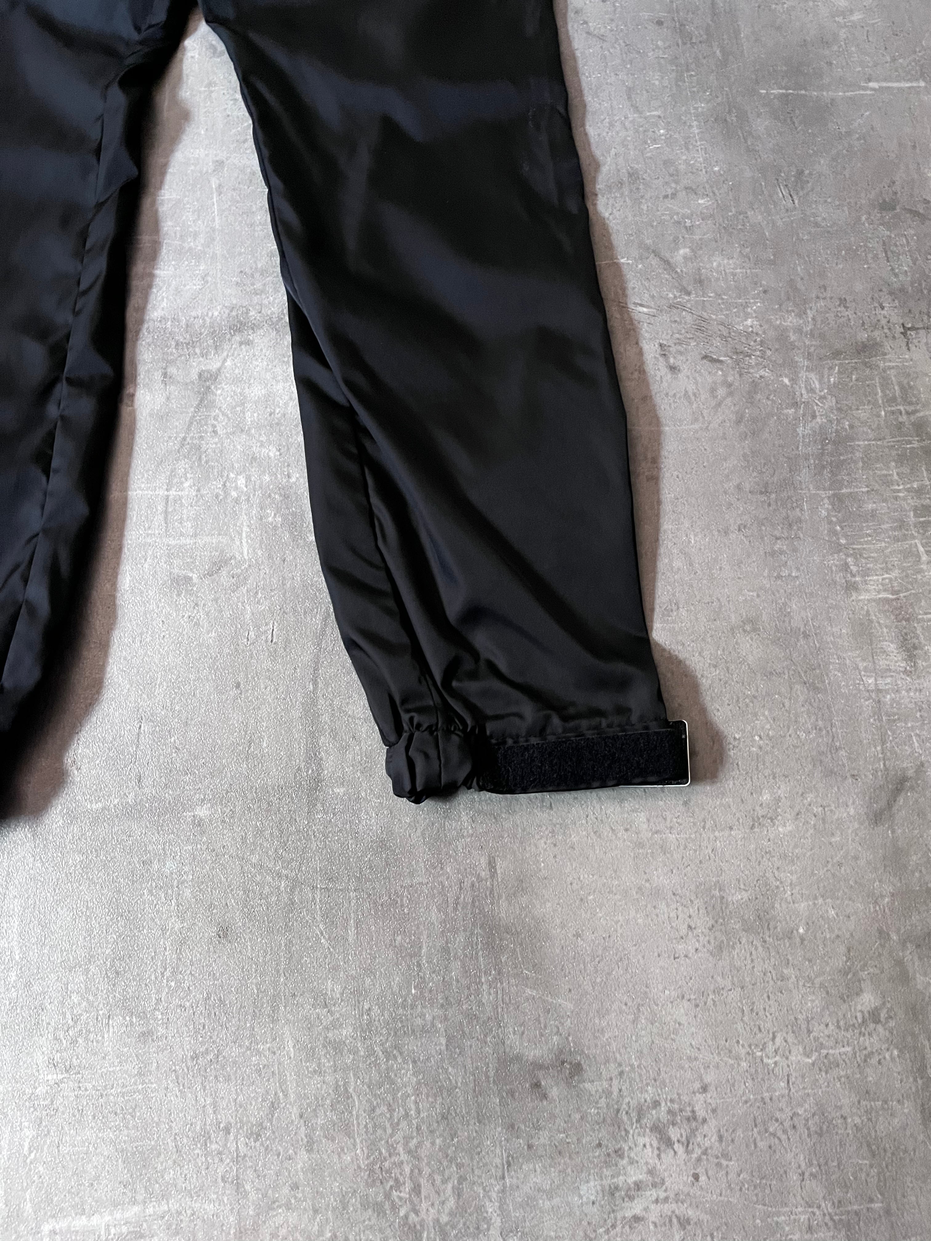 S/S 2018 Prada Gabardine Nylon Adjust Strap Track Pants Black Men - 30