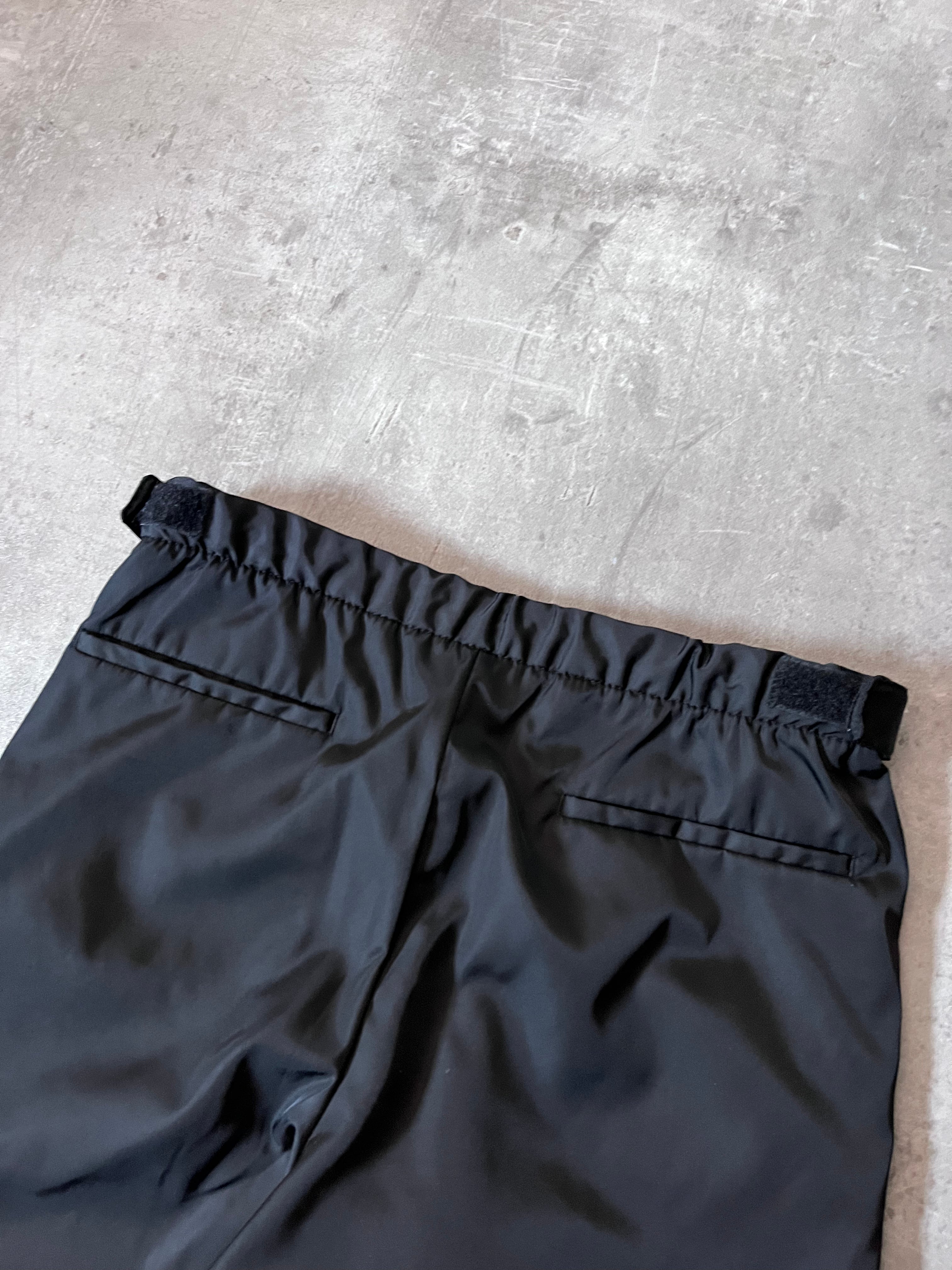 S/S 2018 Prada Gabardine Nylon Adjust Strap Track Pants Black Men - 30